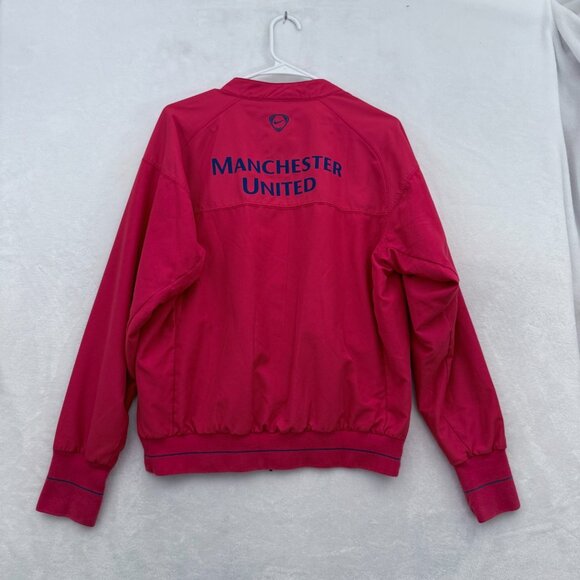 Nike Manchester United Jacket Men S Red Full Zip Windbreaker Line Football Logo - Picture 14 of 14